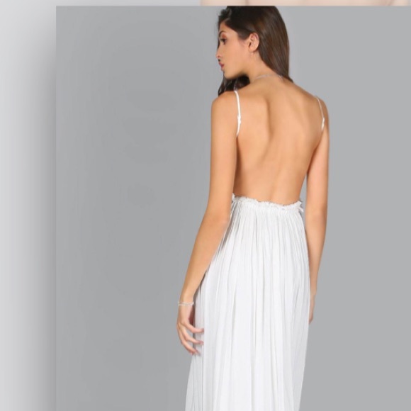 white backless maxi dress